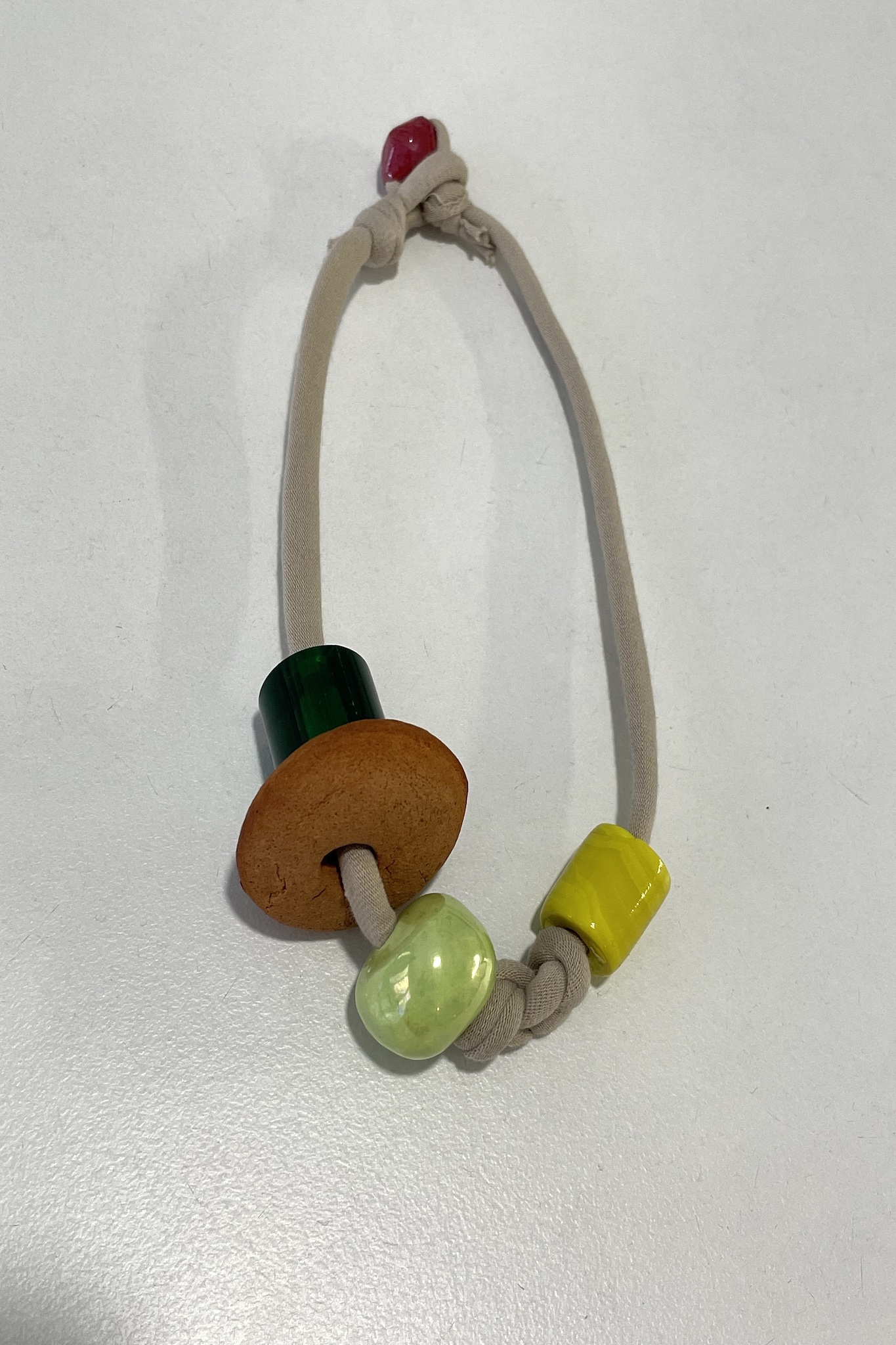 Buoy necklace ceramic glass beads